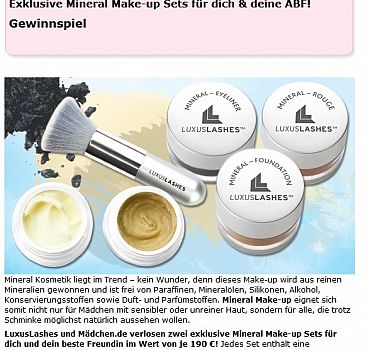 Gewinnen Sie jetzt ein Mineral Set von LUXUSLASHES®